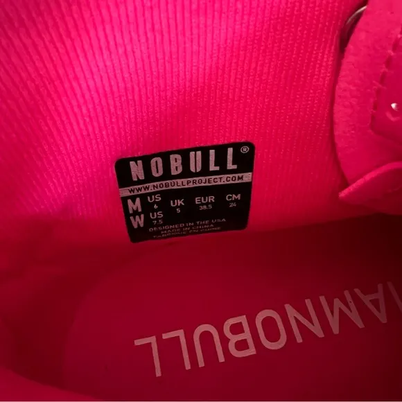 NoBull High Top Neon Pink Trainers Size 7.5