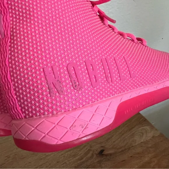 NoBull High Top Neon Pink Trainers Size 7.5