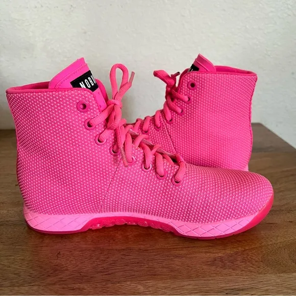 NoBull High Top Neon Pink Trainers Size 7.5