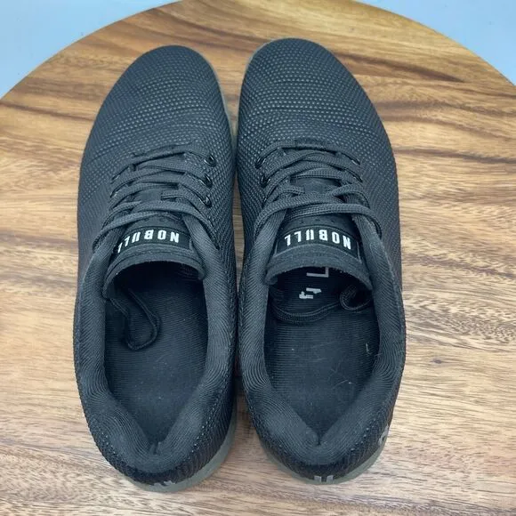 NOBULL Shoes Mens Size 7.5 Black Lace Up Trainer Comfort Walking Gym Running