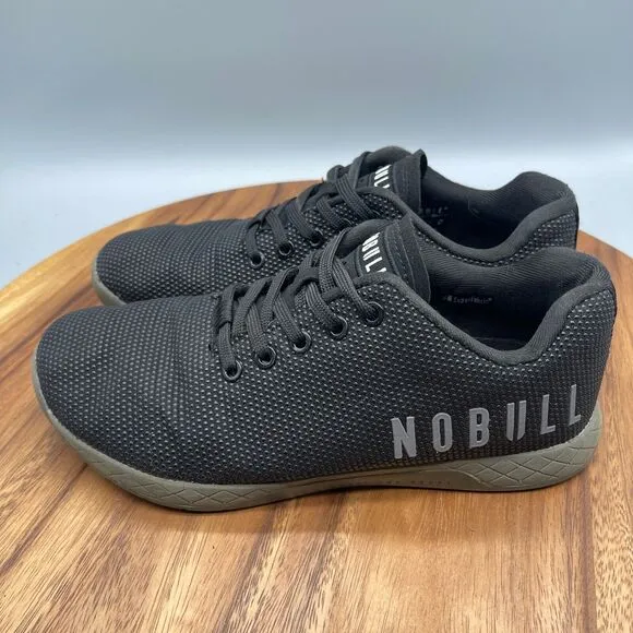 NOBULL Shoes Mens Size 7.5 Black Lace Up Trainer Comfort Walking Gym Running