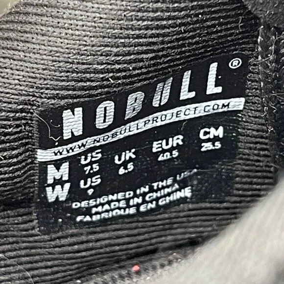 NOBULL Shoes Mens Size 7.5 Black Lace Up Trainer Comfort Walking Gym Running