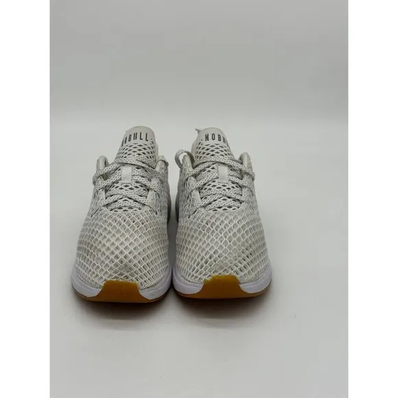 Nobull Shoes Unisex Mens 8 Womens 9.5 White Mesh Logo Running Athletic Lace Up