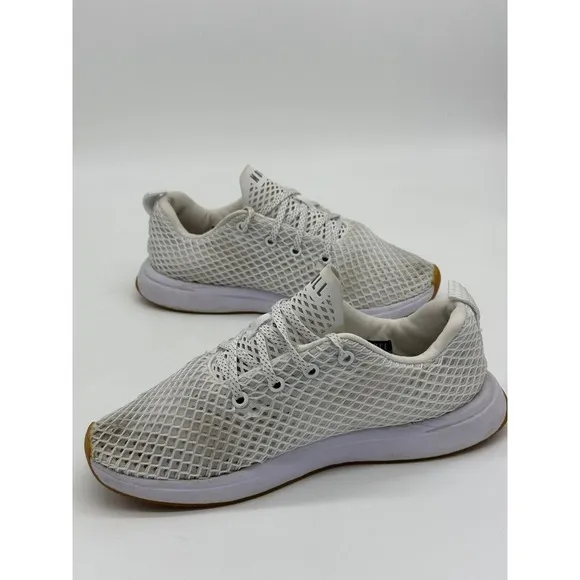 Nobull Shoes Unisex Mens 8 Womens 9.5 White Mesh Logo Running Athletic Lace Up