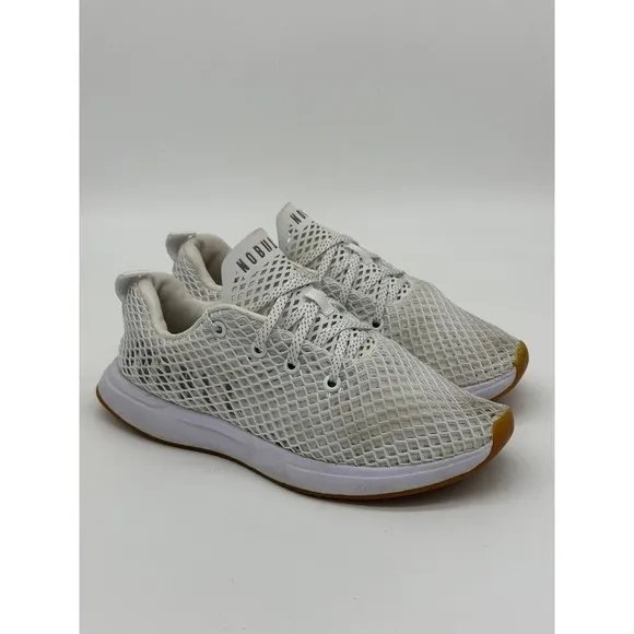 Nobull Shoes Unisex Mens 8 Womens 9.5 White Mesh Logo Running Athletic Lace Up