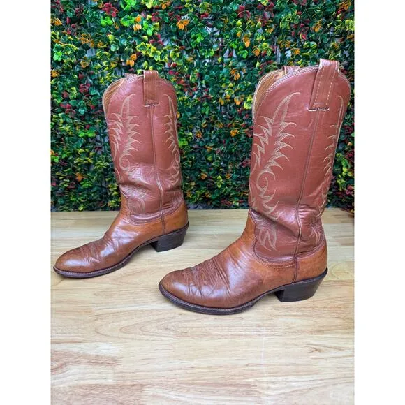 Nocona 8822 Cowboy Boots Shoes Brown Leather Goodyear Oil Resistant Mens 8 GUC‎