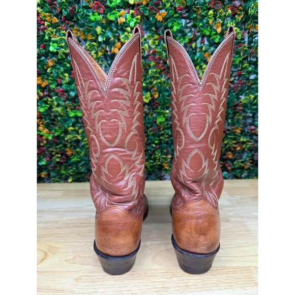 Nocona 8822 Cowboy Boots Shoes Brown Leather Goodyear Oil Resistant Mens 8 GUC‎