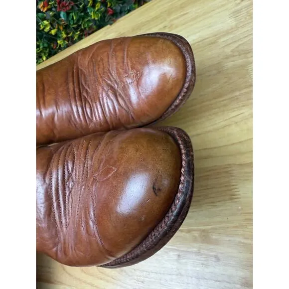 Nocona 8822 Cowboy Boots Shoes Brown Leather Goodyear Oil Resistant Mens 8 GUC‎