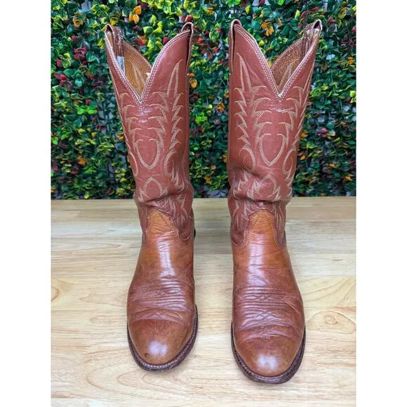 Nocona 8822 Cowboy Boots Shoes Brown Leather Goodyear Oil Resistant Mens 8 GUC‎