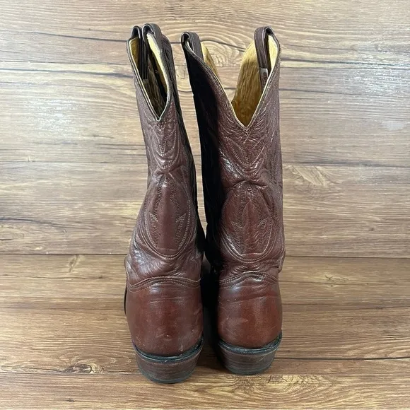 Nocona Boots Made in USA Brown Leather Cowboy Boots Men’s Size 10 Shoes Western