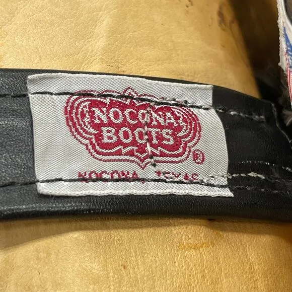 Nocona Boots Womans Size 5 B Black/Red/White Cowboy Western Shoes Made in USA