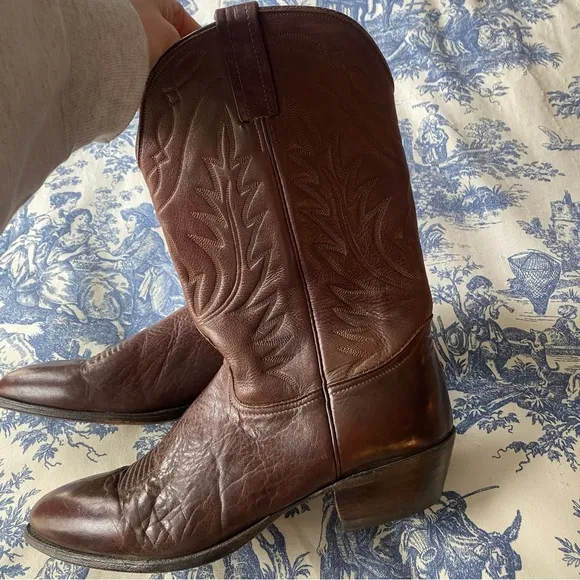 nocona mens leather cowboy boots size 12 EUC
