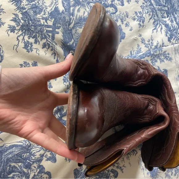 nocona mens leather cowboy boots size 12 EUC