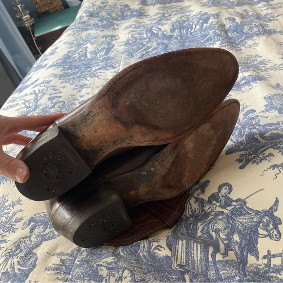 nocona mens leather cowboy boots size 12 EUC