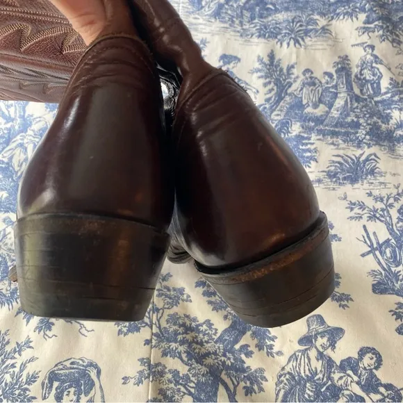 nocona mens leather cowboy boots size 12 EUC