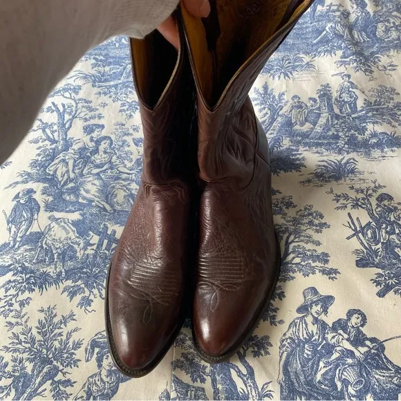 nocona mens leather cowboy boots size 12 EUC