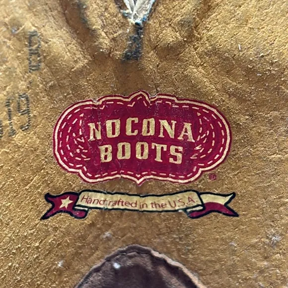 NOCONA Women's OU Sooners Brown Leather Collegiate Western Boots Size 6B