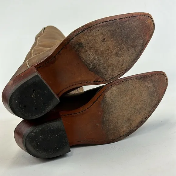 NOCONA Women's OU Sooners Brown Leather Collegiate Western Boots Size 6B