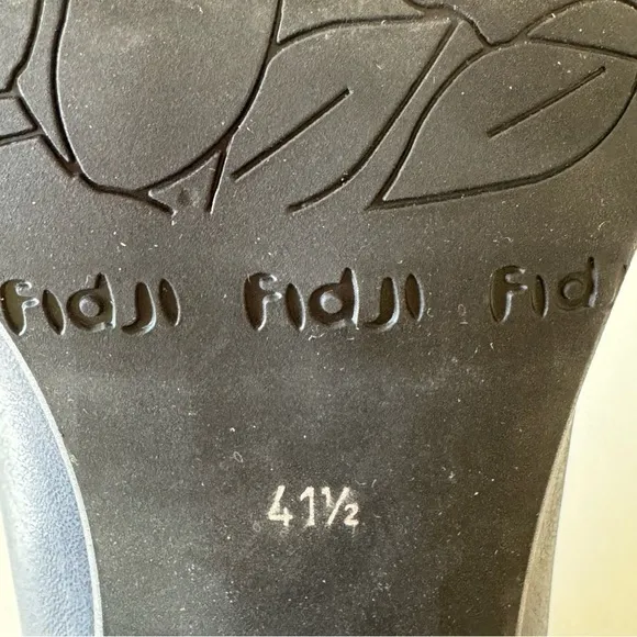 Nordstrom Fidji Navy Blue Leather Ankle Wood Heel Bootie Shoes EU Size 41.5