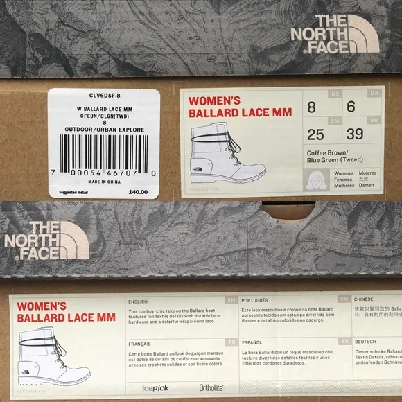 North Face Ballard Lace Tweed Boots