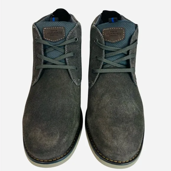 Nunn Bush Otto Plain Toe Chukka Boot Dress Shoes Gray 84987-020 Mens Size 11.5