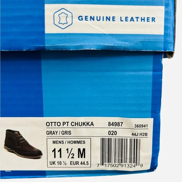 Nunn Bush Otto Plain Toe Chukka Boot Dress Shoes Gray 84987-020 Mens Size 11.5
