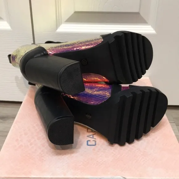 NWB Cape Robin X Dolls Kill Blood Thirst Metallic boots