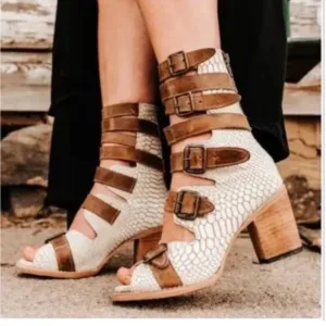 NWB Freebird by Steven “Bond” Leather Sandal - White Snake