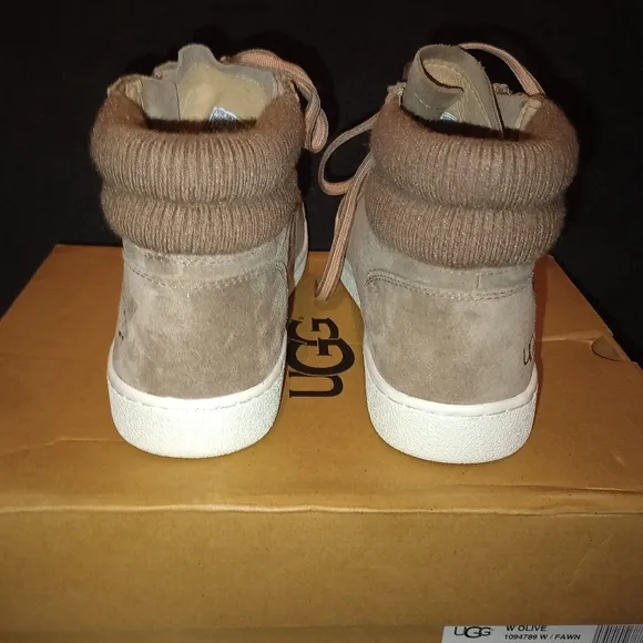 NWB UGG Women's Olive Leather High Top Sneakers Size 9