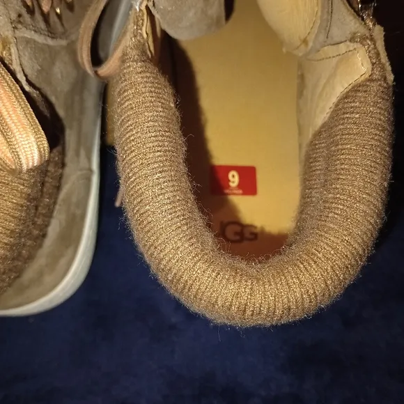 NWB UGG Women's Olive Leather High Top Sneakers Size 9
