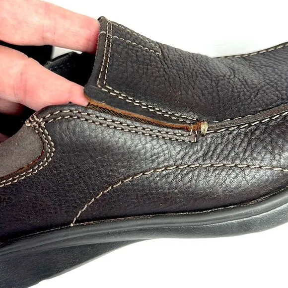 NWB Clarks Collection Cotrell Step Slip-On Shoes Brown Leather Men’s size 9W