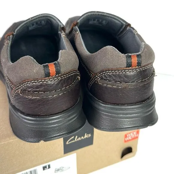 NWB Clarks Collection Cotrell Step Slip-On Shoes Brown Leather Men’s size 9W