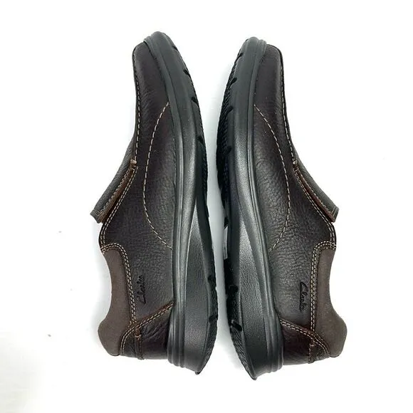 NWB Clarks Collection Cotrell Step Slip-On Shoes Brown Leather Men’s size 9W