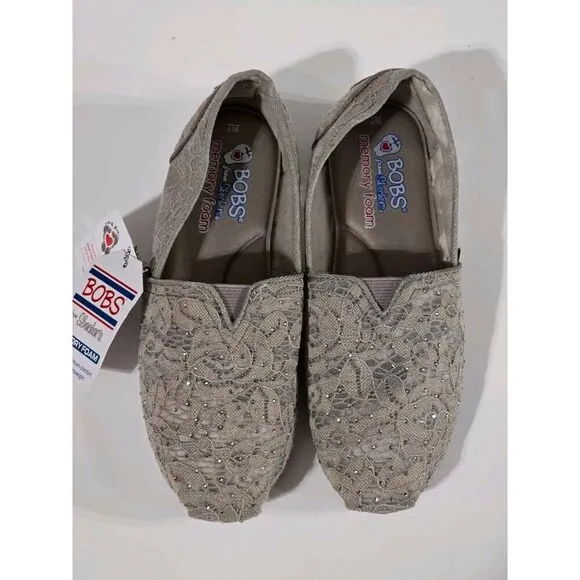 NWOB Bobs By Sketchers Mesh Slip On Shoes Women's US Sz 7
