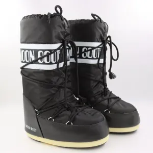 NWOB Moon Boot Icon Tall Nylon Boots in Black/White EU Size 39/41