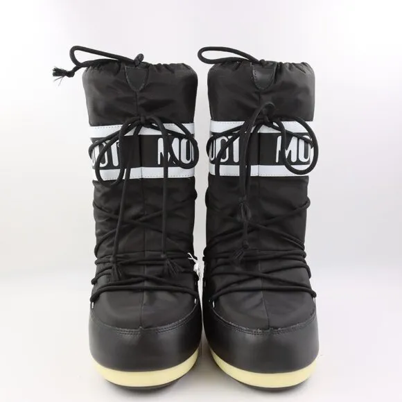 NWOB Moon Boot Icon Tall Nylon Boots in Black/White EU Size 39/41