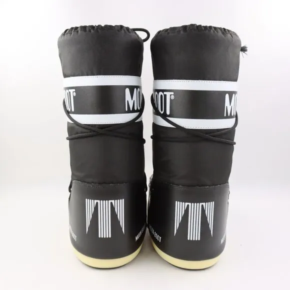 NWOB Moon Boot Icon Tall Nylon Boots in Black/White EU Size 39/41