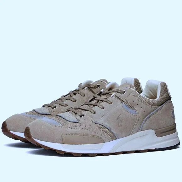 NWOB Polo Ralph Lauren MEN'S SHOES 10.5 ,11 Trackster 200 Sneakers KHAKI