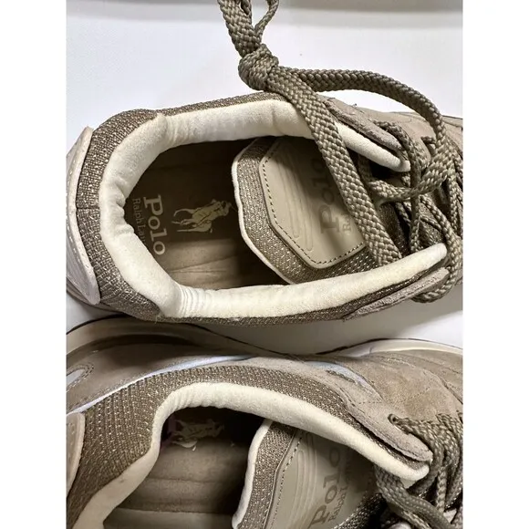 NWOB Polo Ralph Lauren MEN'S SHOES 10.5 ,11 Trackster 200 Sneakers KHAKI