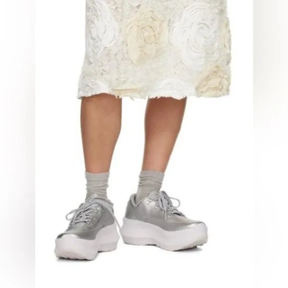 NWOB Salomon X Comme des Garçon SR811 Silver Platform Sneakers Women’s 8.5