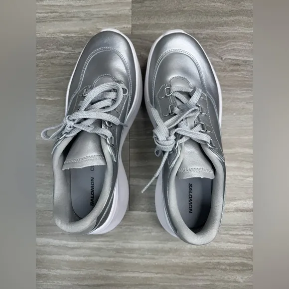 NWOB Salomon X Comme des Garçon SR811 Silver Platform Sneakers Women’s 8.5
