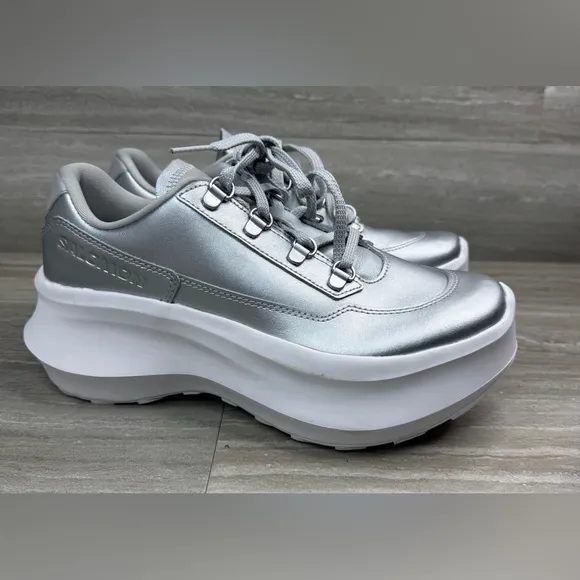 NWOB Salomon X Comme des Garçon SR811 Silver Platform Sneakers Women’s 8.5