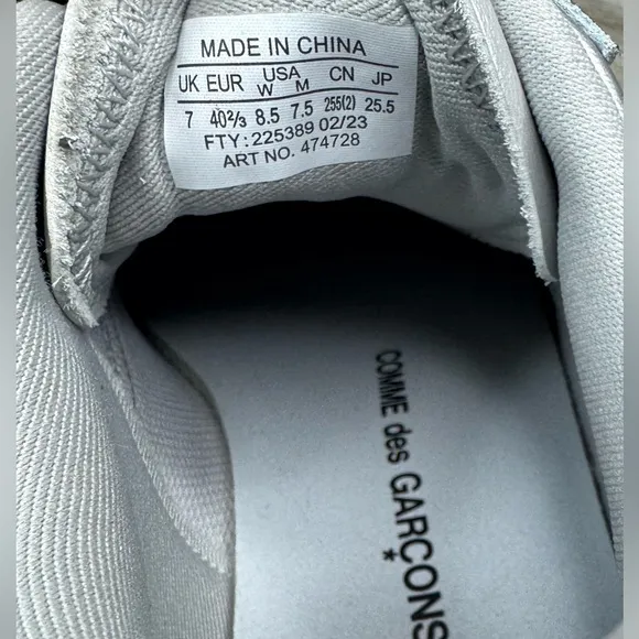 NWOB Salomon X Comme des Garçon SR811 Silver Platform Sneakers Women’s 8.5