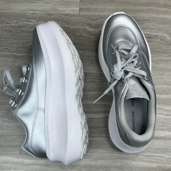 NWOB Salomon X Comme des Garçon SR811 Silver Platform Sneakers Women’s 8.5