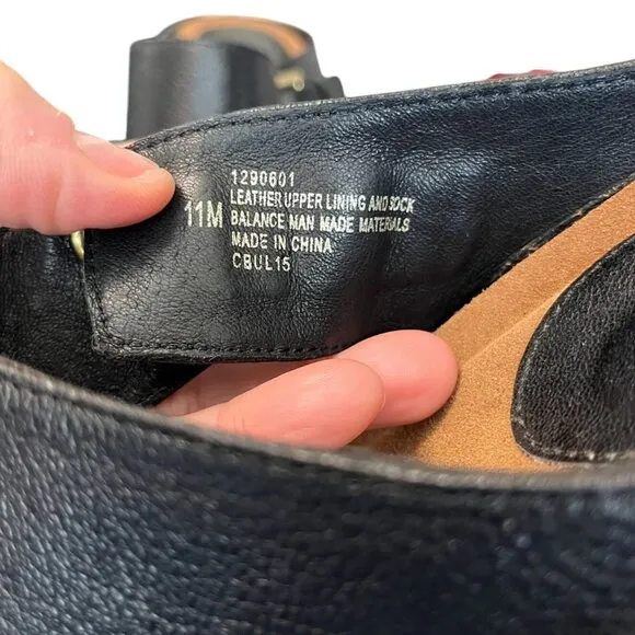 NWOB Sofft Black Leather Wedge Sandals With Buckle Closure Women’s Size 11