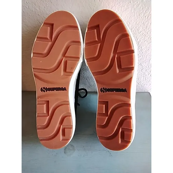 ❤NWOB Women's Superga Platform Sneakers Size 9 /39 Black