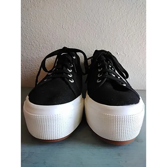 ❤NWOB Women's Superga Platform Sneakers Size 9 /39 Black