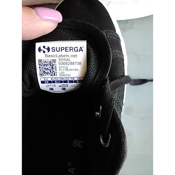 ❤NWOB Women's Superga Platform Sneakers Size 9 /39 Black