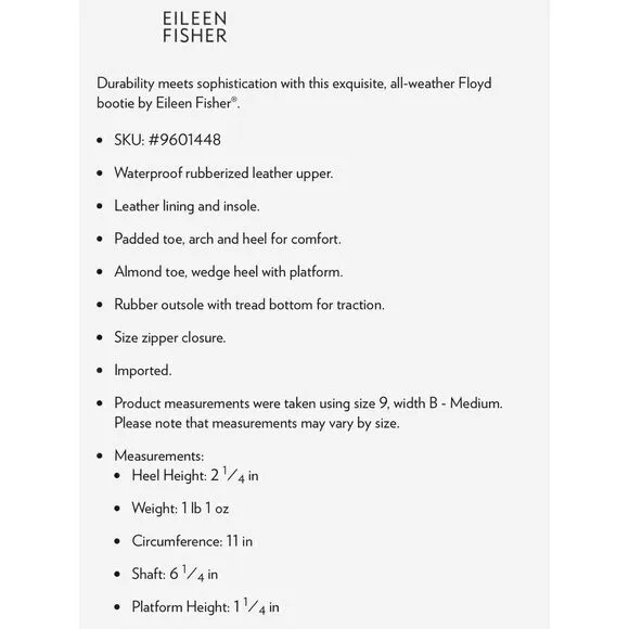 NWOB Eileen Fisher Floyd Boots
