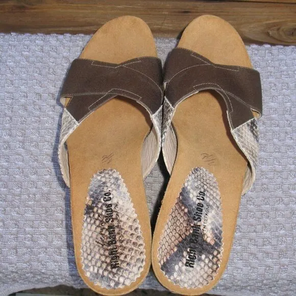 NWOB Snake Print Wedge Sandals